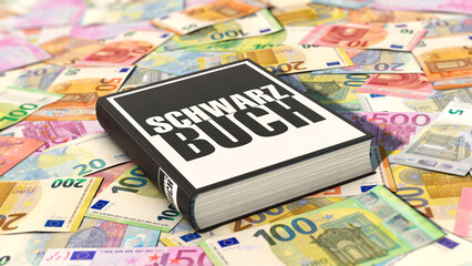 Schwarzbuch liegt auf Euroscheinen