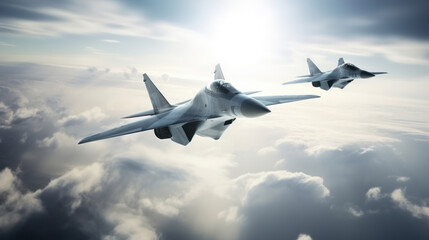 Fototapeta na wymiar military aircraft fighters in the sky