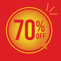 70% OFF, Super Discount. Discount Promotion Special Offer, 70% Discount, special offer. Red balloon banner template
