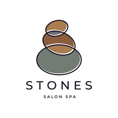 spa stone balance healthy theraoy modern logo design vector graphic