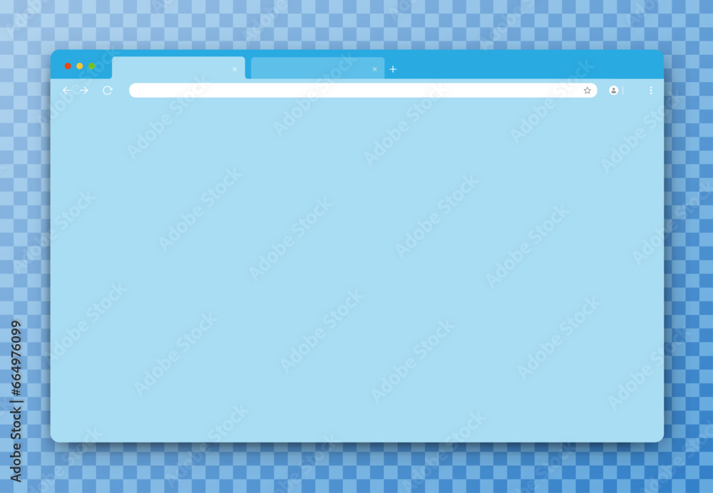 Poster the design of the web browser window is blue on a transparent background. an empty website layout wi