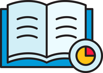 Book and Pie Chart Icon
