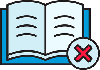 Book and Wrong Mark Icon
