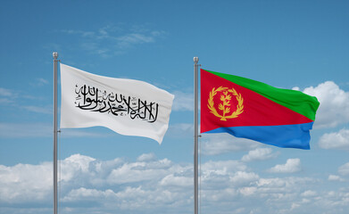 Eritrea and Afghanistan flags, country relationship concept