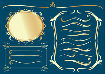 豪華なリボンと飾り罫セット