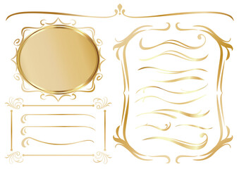 豪華なリボンと飾り罫セット