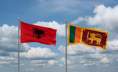 Sri Lanka and Albania flags, country relationship concept