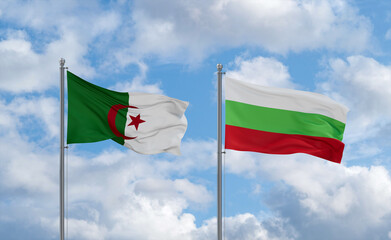Bulgaria and Algeria flags, country relationship concept