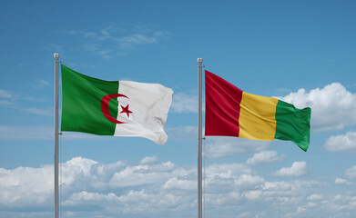 Guinea and Algeria flags, country relationship concept