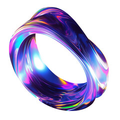 Abstract holographic melted shape png. Liquid metal form isolated. Iridescent wavy chrome substance - obrazy, fototapety, plakaty