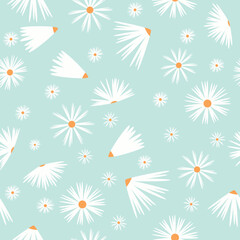  Seamless pattern with daisy flowers, Beautiful summer wallpaper © B_1_3