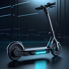 Electric scooter isolated on background with mask. 3d rendering - illustration. Generative AI