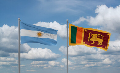 Sri Lanka and Argentina flags, country relationship concept