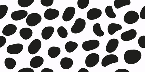 Black bean spots, seamless pattern. For print, background, wallpaper, seamless surface, pillows, notebooks.