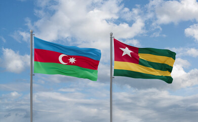 Togo and Azerbaijan flags, country relationship concept