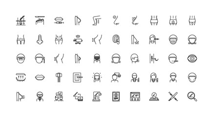 plastic surgery icon set