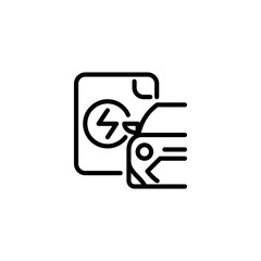 electric car outline icon pixel perfect for web and mobile