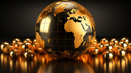 Golden earth globe, concept background