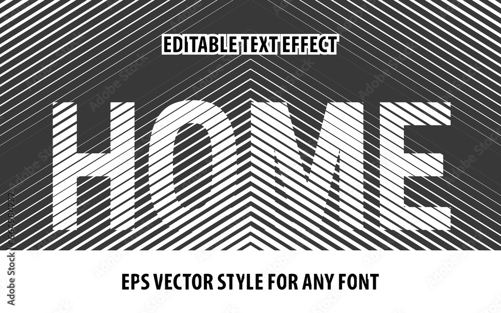 Aufkleber editable text effect for design in optical art style on striped background template.