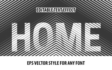 Editable text effect for design in optical art style on striped background template.