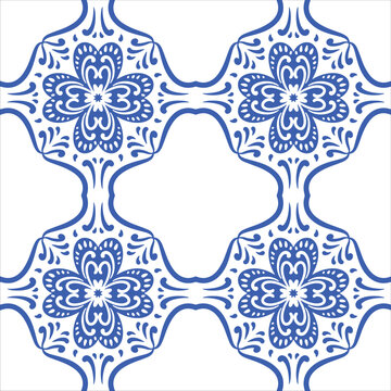 Ornamental blue and white patterns for any decor.