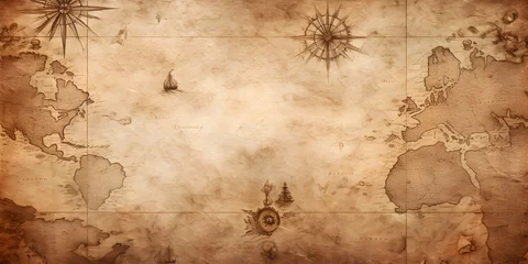 Fotobehang Vintage old sea map background © AhmadSoleh