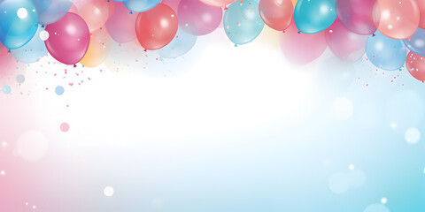 Birthday background with colorful balloon 