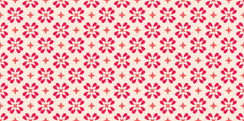 Pink floral vector seamless pattern for home decoration, carpet, wallpaper, wrapping paper and fabric