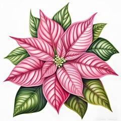Fototapeta premium Variety of Poinsettias in Diverse Colors.(Generative AI)