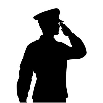 recommend clip art: Salute soldier, silhouette of saluting army soldier, saluting male army soldier