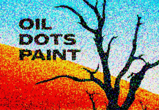 Oil Stipple Paint Photo Effect Mockup