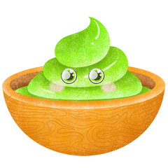 wasabi in a wooden bowl