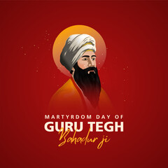 Creative illustration of Martyrdom Day of Guru Tegh Bahadur Sahib - obrazy, fototapety, plakaty