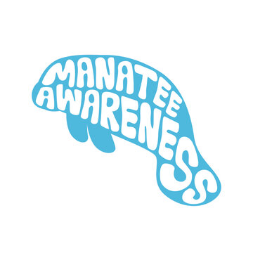 manatee awareness month vector image illustration