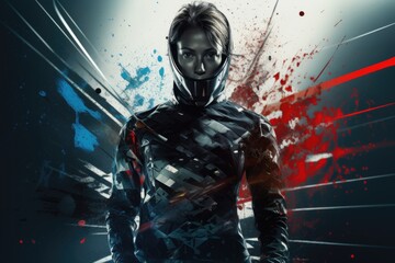 Fencer sports concept poster