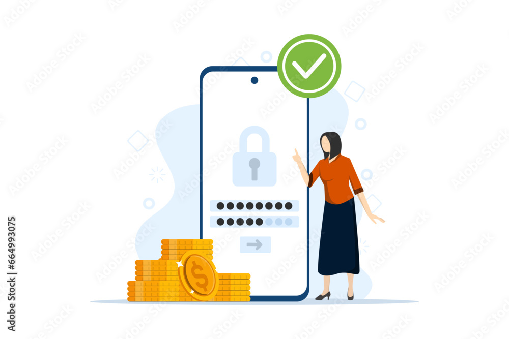 Poster concept of personal data protection and secure login process. protection of profiles and accounts on