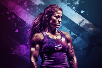 Fototapeta premium Crossfit athlete sports concept poster