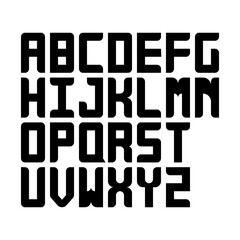 Black alphabet letters on white background - 664997873