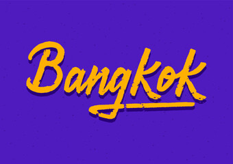 Bangkok hand lettering with 3d isometric effect - 664997892