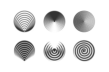 Abstract op-art element. Geometric elements for your project. Abstract futuristic geometric shape from black and white circles.