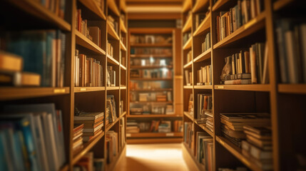 Books neatly lined up on shelves inside a closet