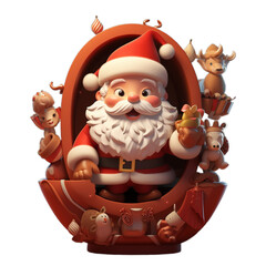 3d cute santa claus character