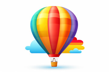 Obraz premium Colorful hot air balloon floating, travel and adventure concept, isolated on a white background