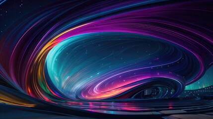 background with curved wave of colorful