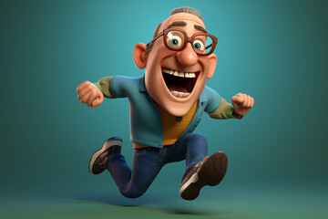 3D Character Smiling And Running