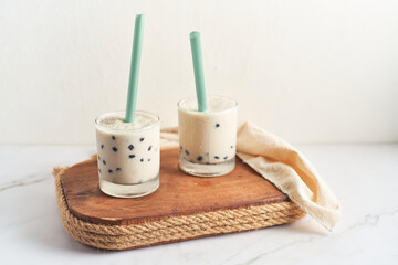 Taiwan milk tea with bubble, tapioca drink