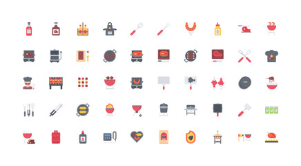 barbecue icon set