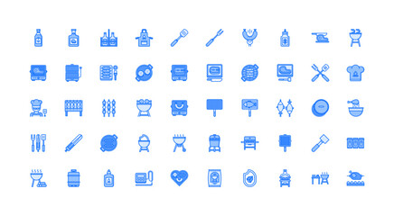barbecue icon set