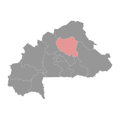 Centre Nord region map, administrative division of Burkina Faso.