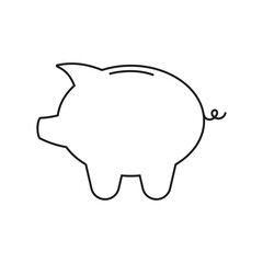 Piggy bank icon vector illustration on white background. Editable stroke, eps 10.
